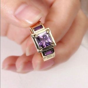NWT gold plated amethyst ring size 9
